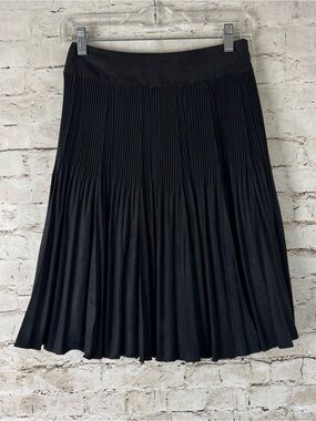 Natural Beauty Women's Black Pleated Skirt Size 36 US S/M 4/6 Knee Length Date